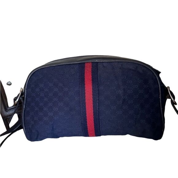 Gucci navy Gg canvas web shoulder bag - Picture 8 of 13